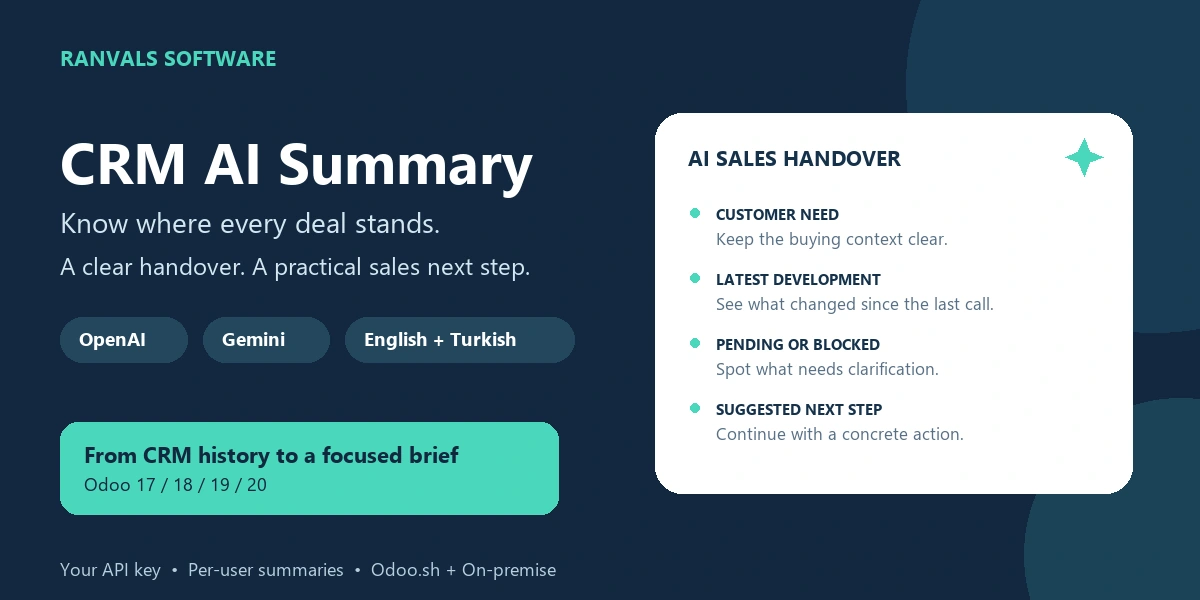 CRM AI Summary modülü tanıtım görseli